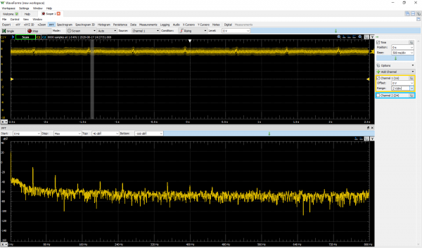 Visualisation en mode commun sous WaveForms