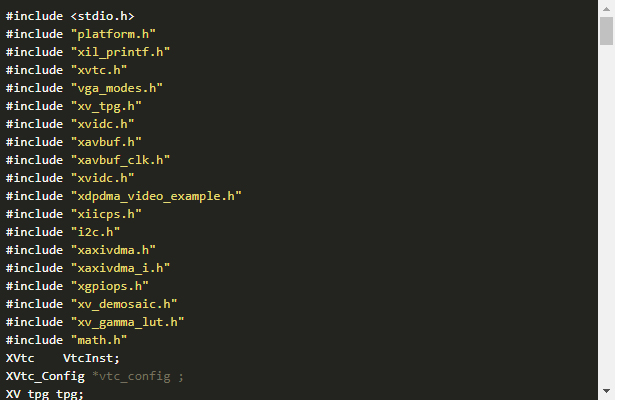 Entête avec la configuration I2C