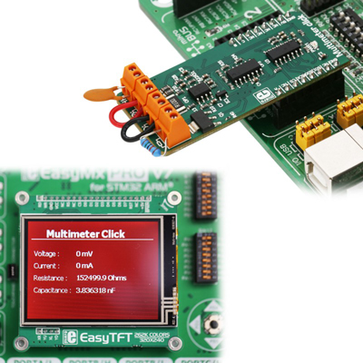 Application du module multimètre Click board MIKRO-3116