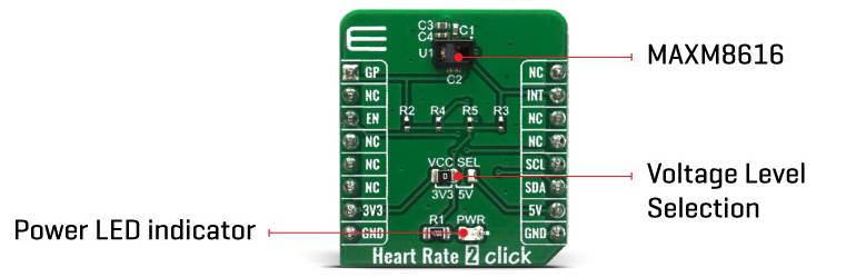 Détail du module Heart Rate 2 Click MIKROE-4037