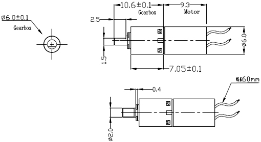 Dimensions du moteur 06GPM-26