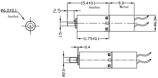 Dimensions du moteur 06GPM-699