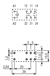 Brochage du relais Finder 41.52.9.024.0010